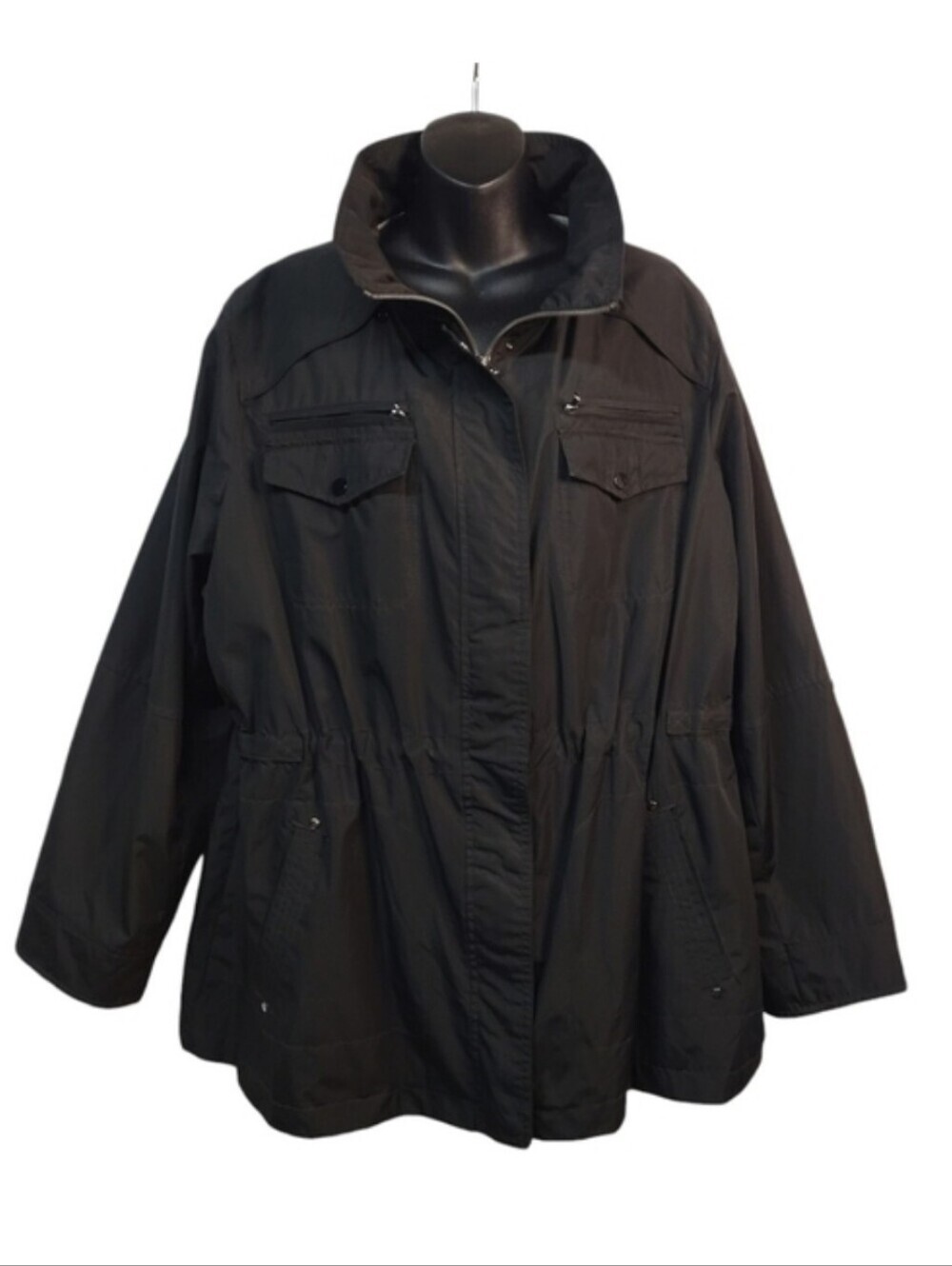 INTL Details Parka Jacket Women's Black Jacket Size 2X